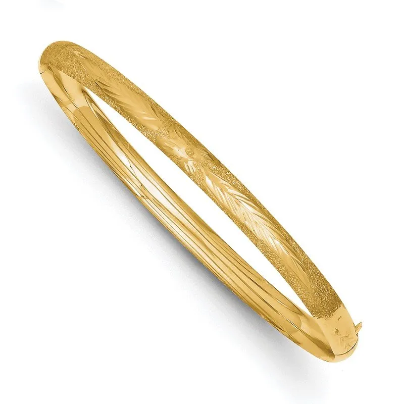 14k 3/16 Oversized Laser Cut Hinged Bangle Bracelet LZ3-16O