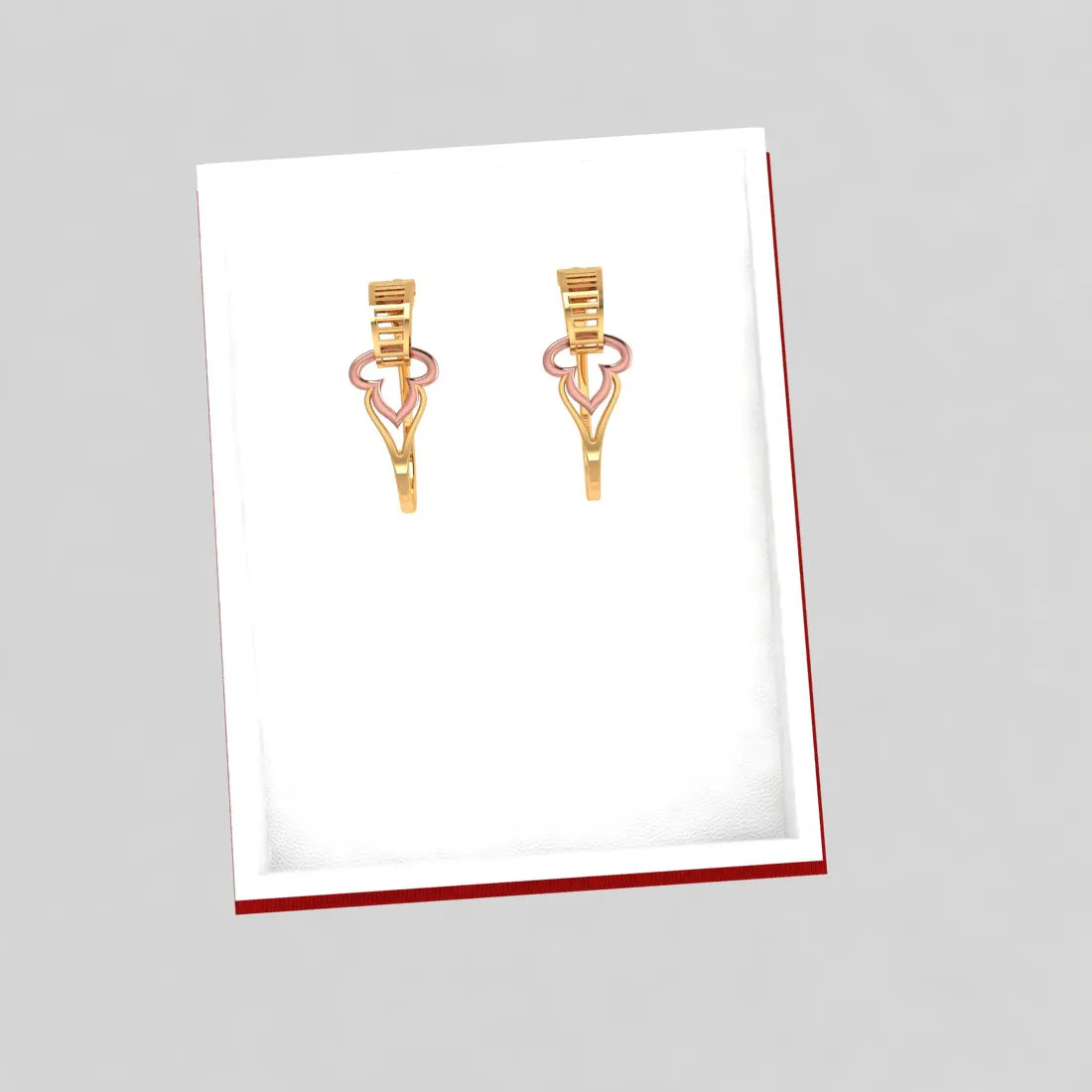 14k Beautiful Gold Earrings With A Touch Of Yellow Gold