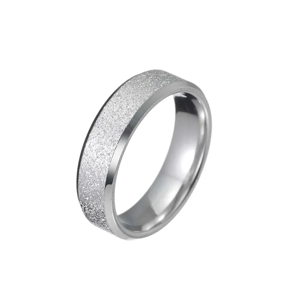 8mm Stainless Steel Men Rings Wholesale Black Groove Matte Wedding Engagement Party Gift Anniversary Rings For Women Jewelry