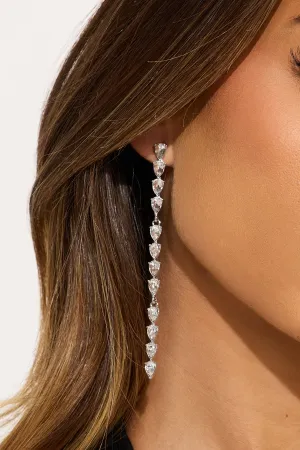A Sprinkle Of Magic Linear Earrings - Silver