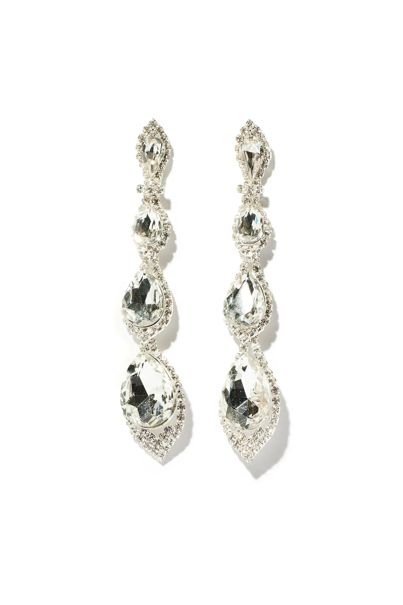 A Touch Of Elegance Earrings - Clear/Silver