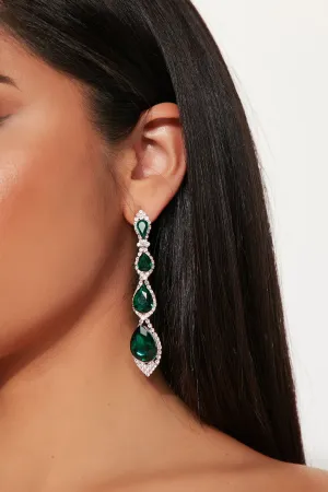 A Touch Of Elegance Earrings - Silver/Green