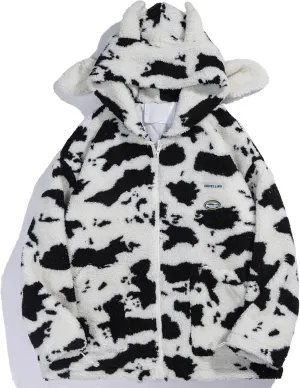 Aelfric Eden Womens Sherpa Fleece Jacket Zip Up Patchwork Winter Puffer Fuzzy Jackets Warm Fur Coat Unisex