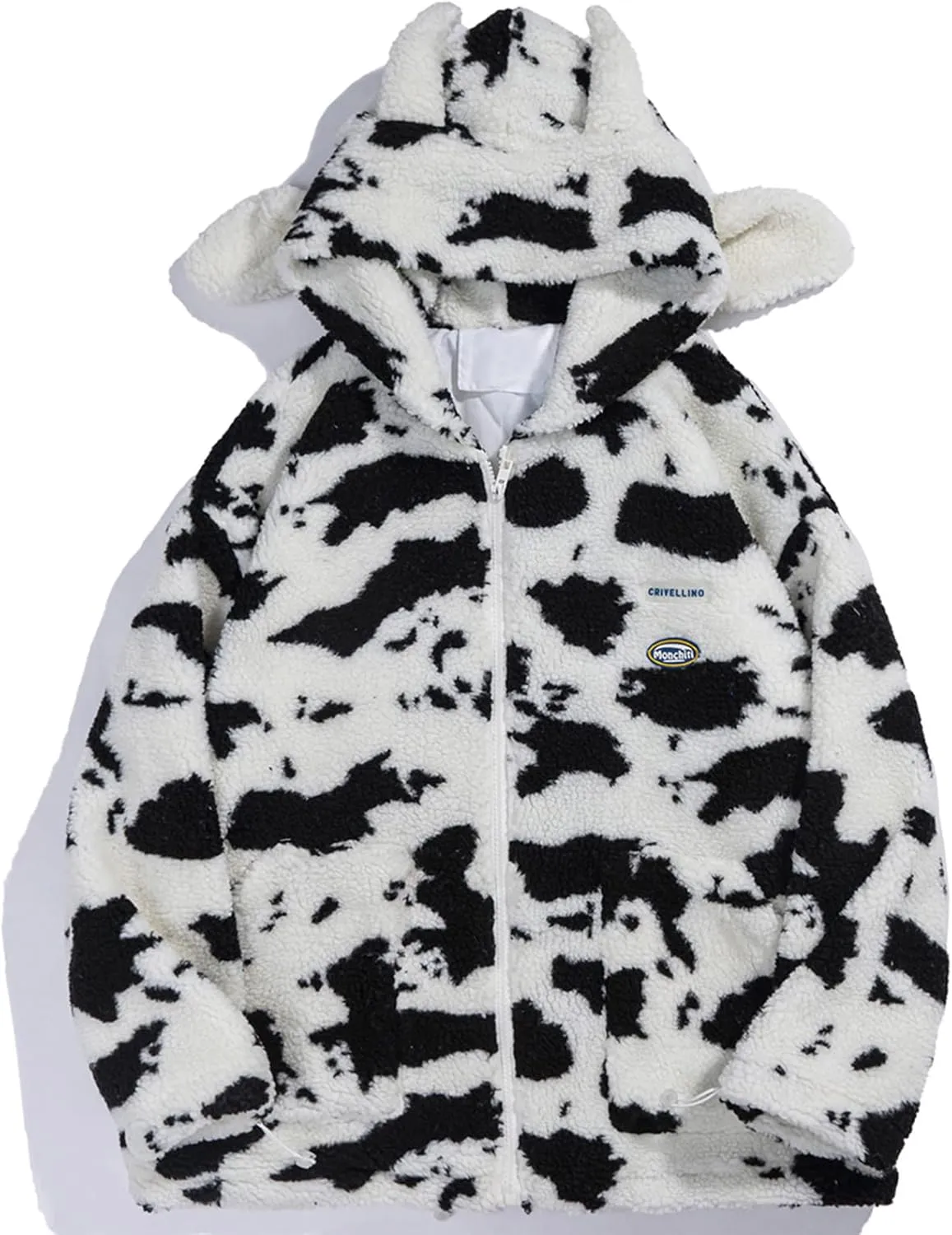 Aelfric Eden Womens Sherpa Fleece Jacket Zip Up Patchwork Winter Puffer Fuzzy Jackets Warm Fur Coat Unisex