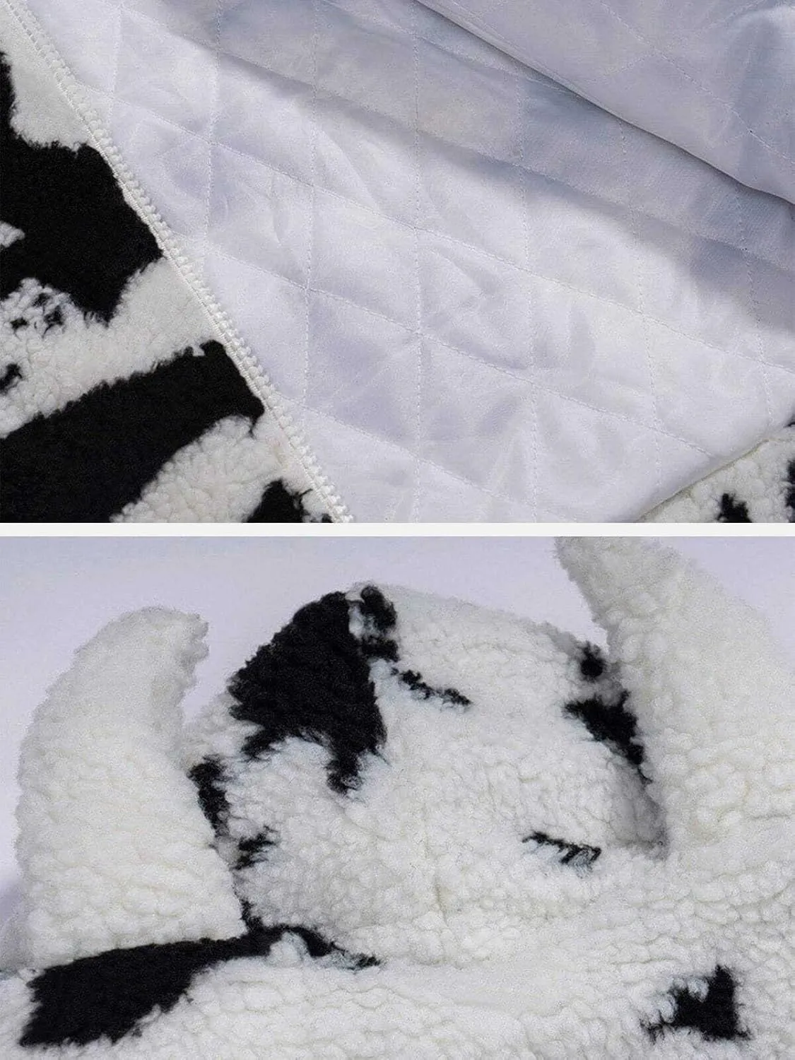 Aelfric Eden Womens Sherpa Fleece Jacket Zip Up Patchwork Winter Puffer Fuzzy Jackets Warm Fur Coat Unisex
