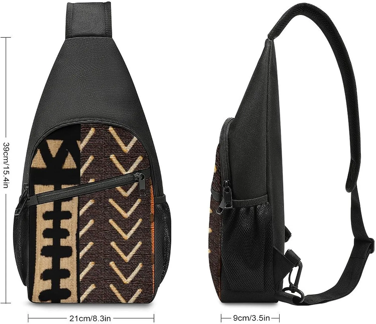 African Mud Cloth Print Simple And Atmospheric Large Capacity Chest Bag