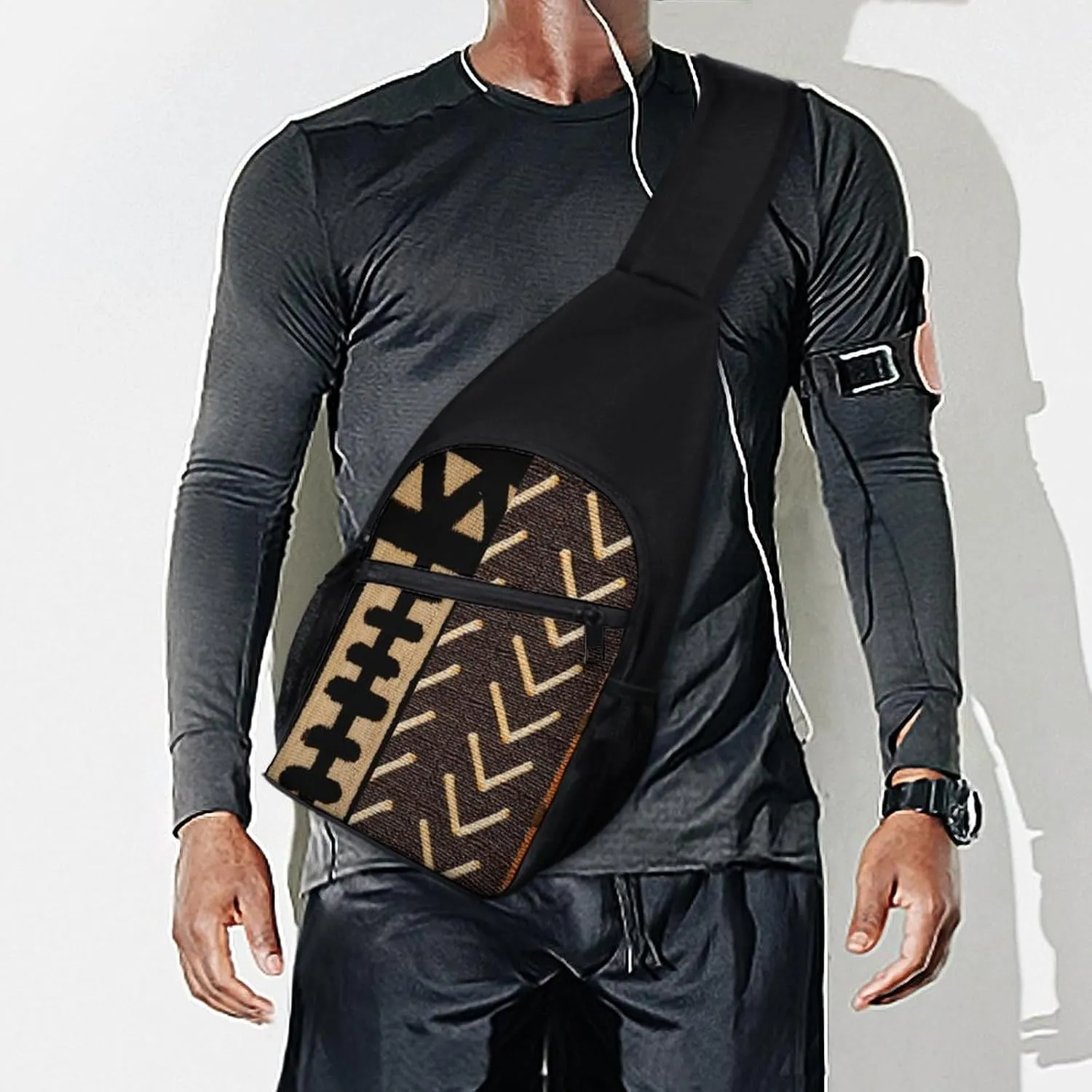 African Mud Cloth Print Simple And Atmospheric Large Capacity Chest Bag
