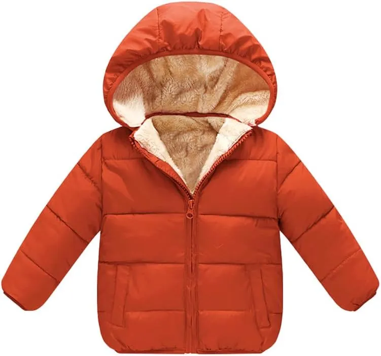 Baby Girls Boys' Winter Fleece Jackets With Hooded Toddler Cotton Dress Warm Lined Coat Outer Clothing