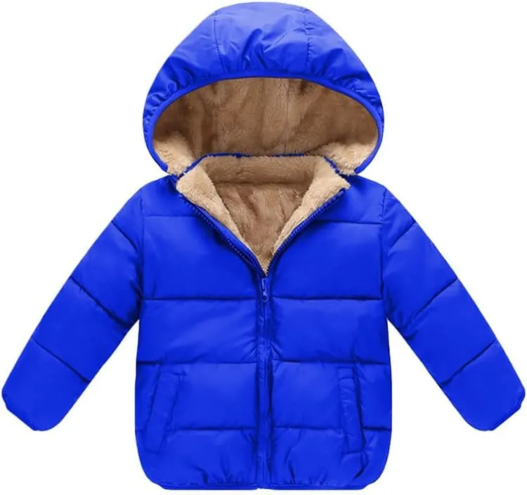 Baby Girls Boys' Winter Fleece Jackets With Hooded Toddler Cotton Dress Warm Lined Coat Outer Clothing