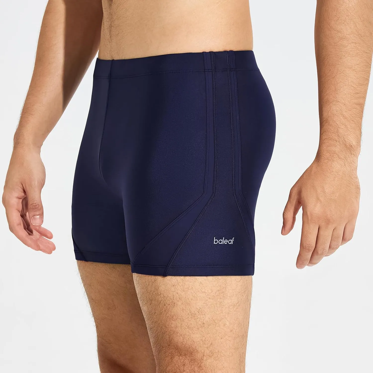baleaf Men's Athletic Swimwear Jammers Square Leg Sporty Lap Swim Trunks Training Racing UPF50  Swimsuit