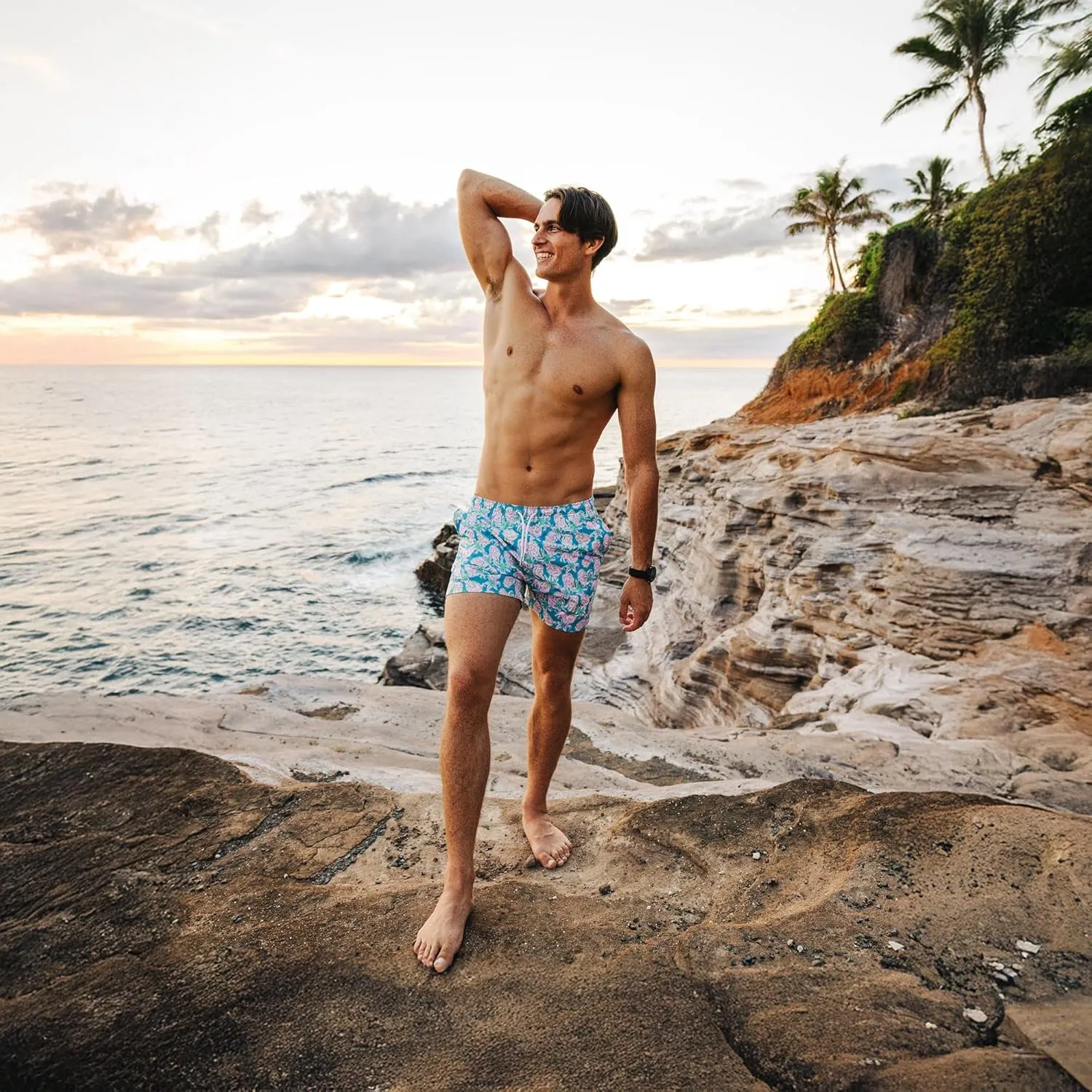 BERMIES Mens Swim Trunks with Soft Mesh Liner - 5.5 Inseam, Quick-Dry, 4-Way Stretch, UPF 50 , Eco-Friendly Fabric