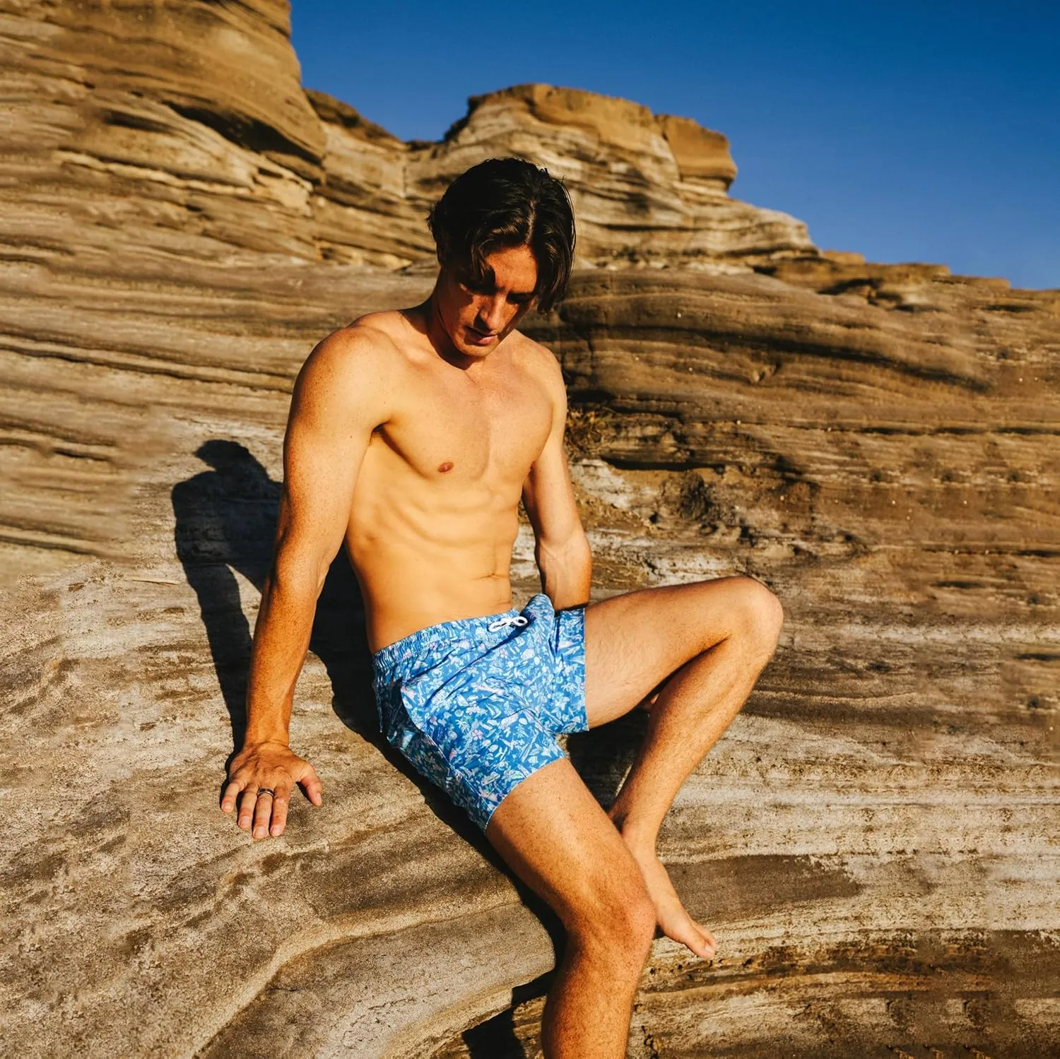 BERMIES Mens Swim Trunks with Soft Mesh Liner - 5.5 Inseam, Quick-Dry, 4-Way Stretch, UPF 50 , Eco-Friendly Fabric