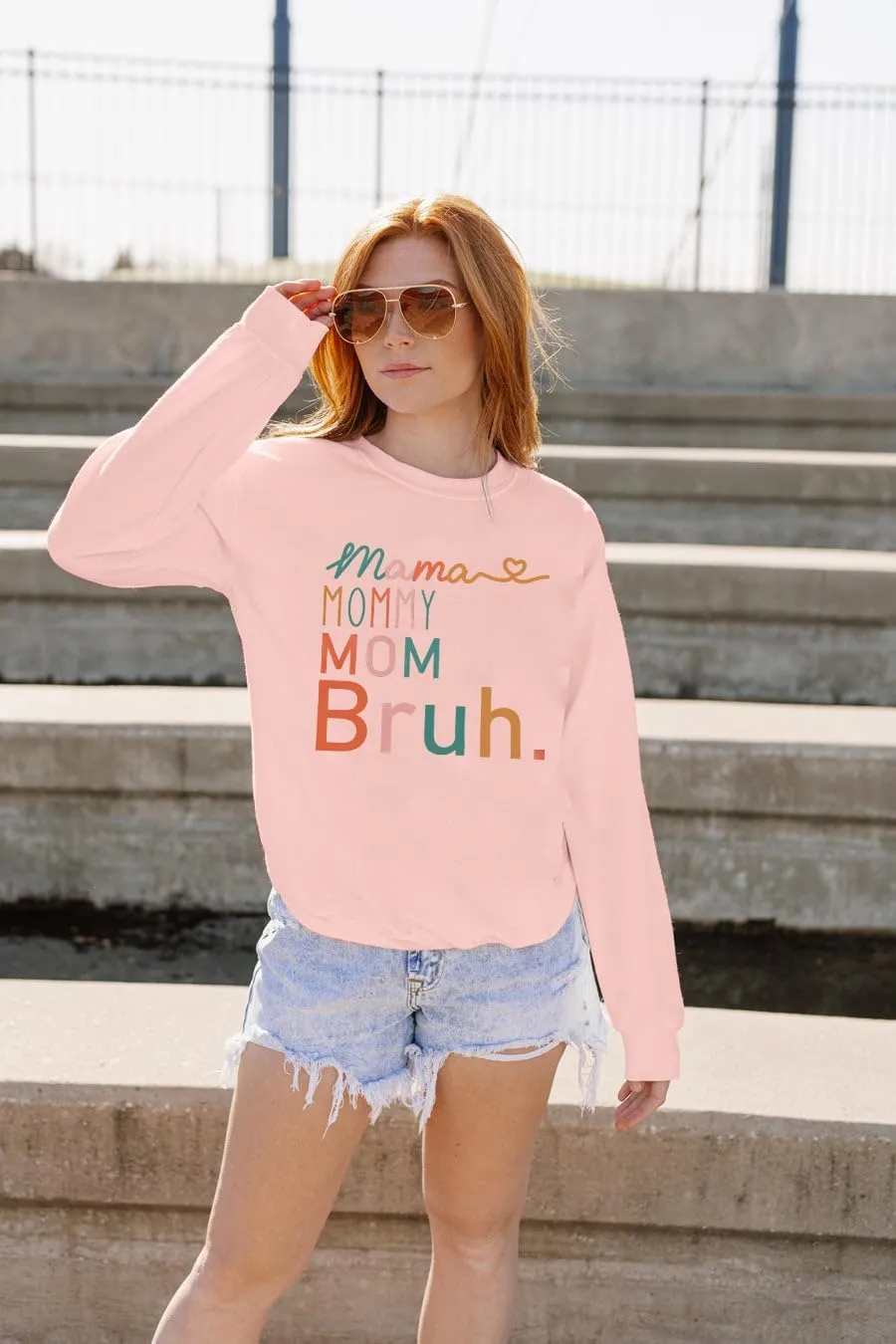 BLANCHES Mama Sweatshirt Women Mama Mommy Mom Bruh Funny Mom Life Sweatshirts Pullover Tops Casual Long Sleeve Shirt