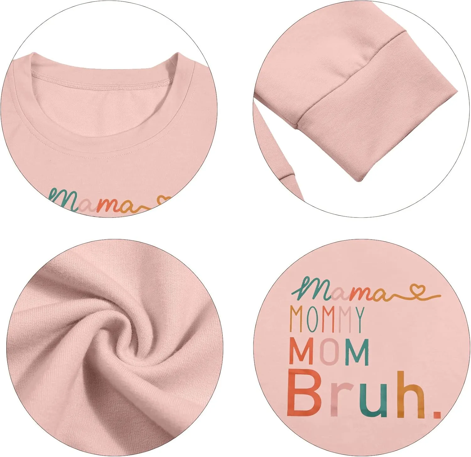 BLANCHES Mama Sweatshirt Women Mama Mommy Mom Bruh Funny Mom Life Sweatshirts Pullover Tops Casual Long Sleeve Shirt