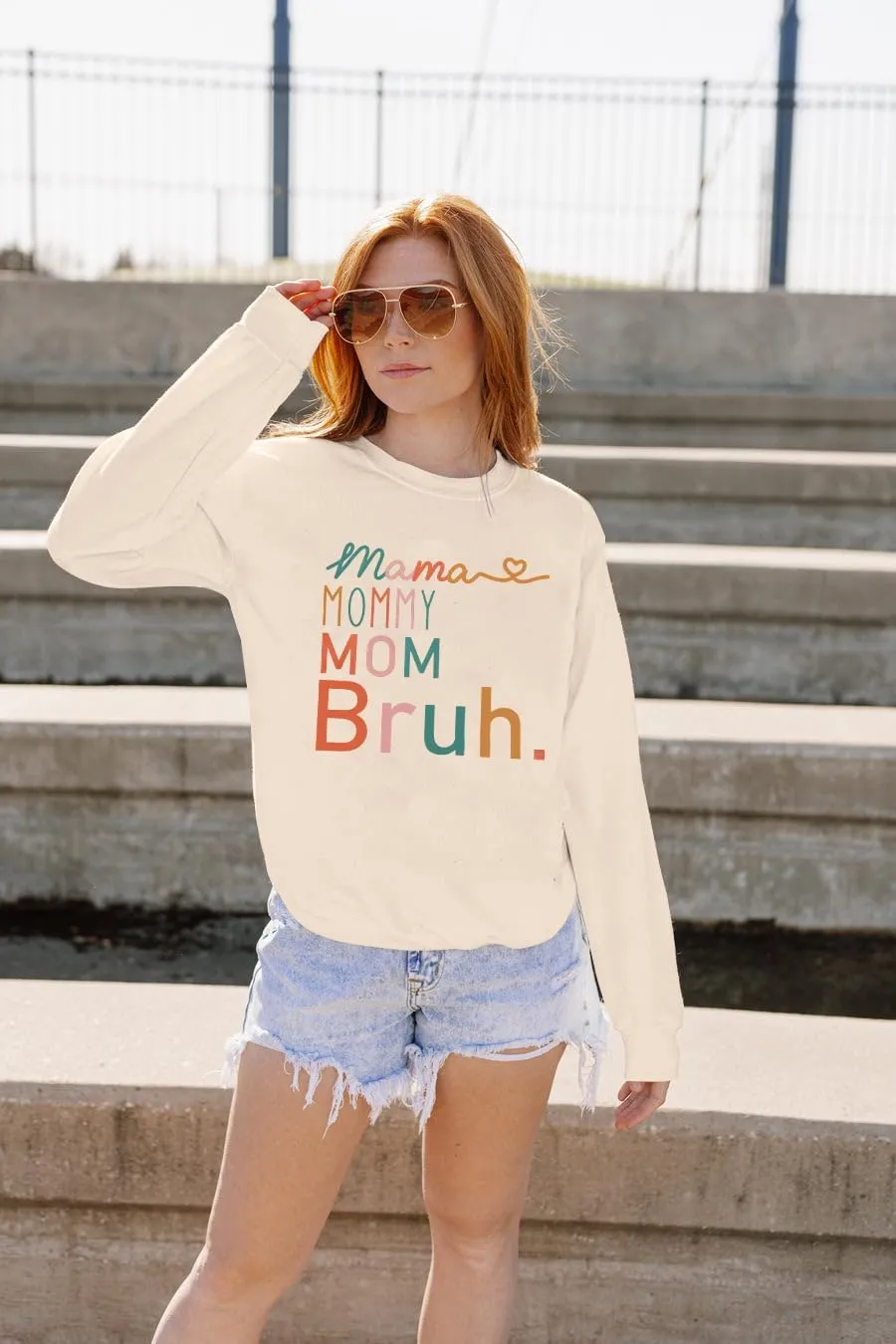 BLANCHES Mama Sweatshirt Women Mama Mommy Mom Bruh Funny Mom Life Sweatshirts Pullover Tops Casual Long Sleeve Shirt
