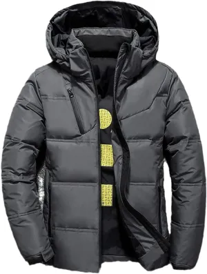 Bollrllr Men's Parka Jackets Winter CasuaLOutwear Hooded Warm Thick Jacket Men Fashion Cotton Padded Male Parka Coats