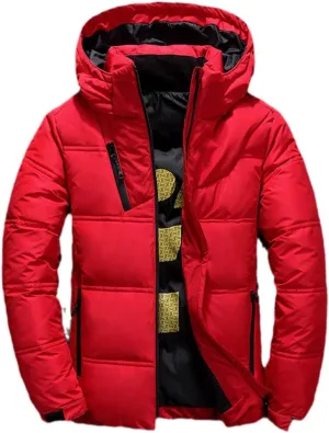 Bollrllr Men's Parka Jackets Winter CasuaLOutwear Hooded Warm Thick Jacket Men Fashion Cotton Padded Male Parka Coats