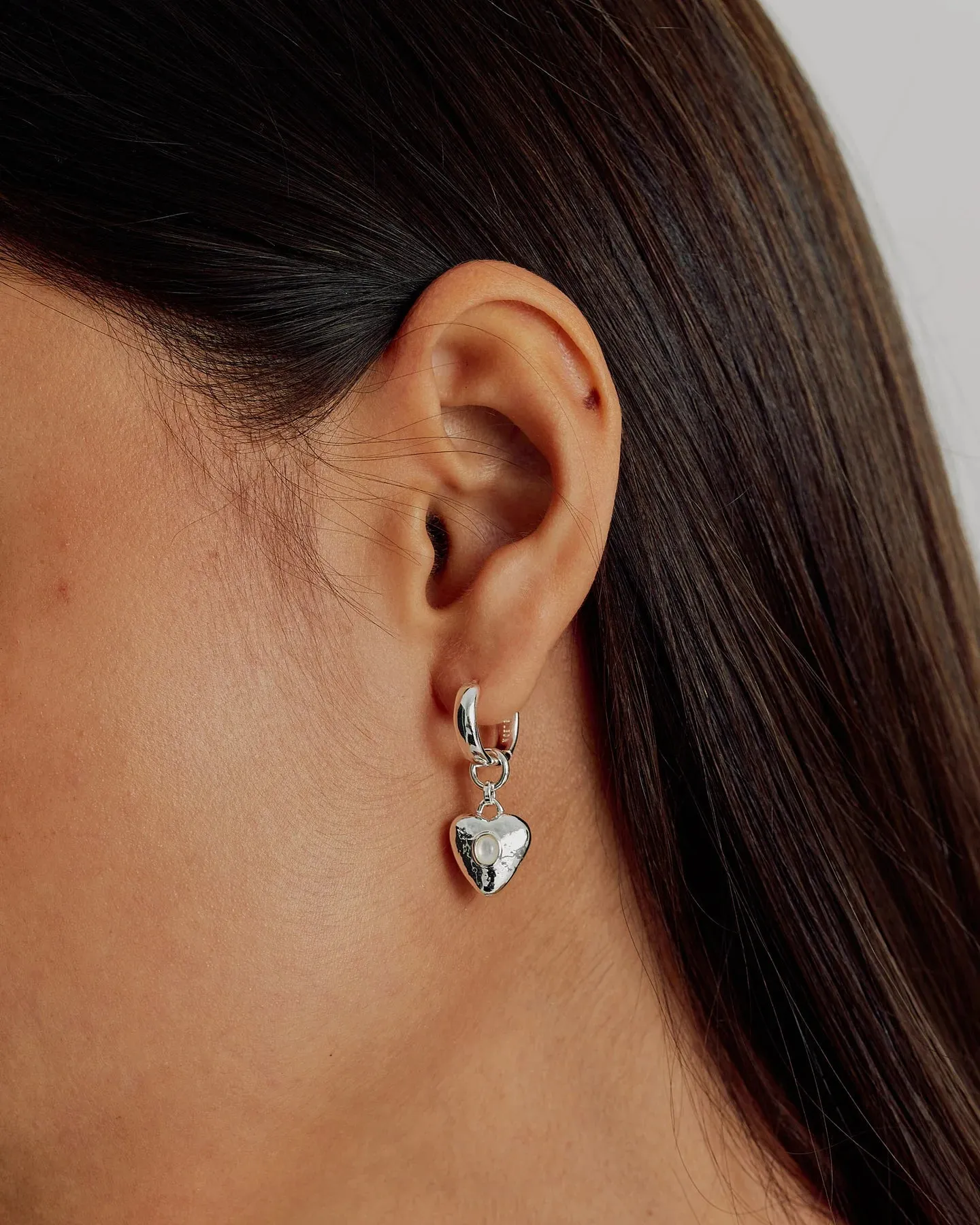 Brie Leon - Pearl Locket Earrings Silver