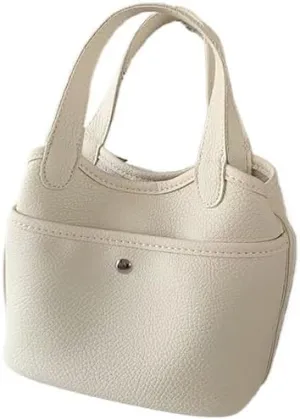 Bucket handbag, simple and fashionable soft leather texture crossbody bag
