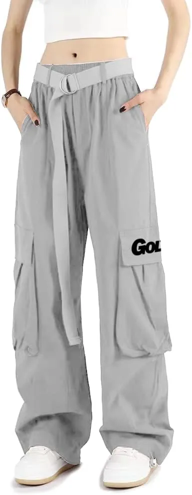 Cargo Pants Women with Pockets High Waist Baggy Casual Techwear Wide Leg Trousers Women Relaxed Fit Fashion Adjustable
