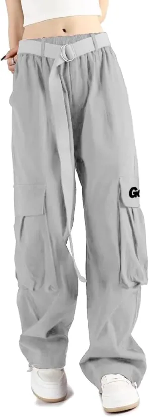 Cargo Pants Women with Pockets High Waist Baggy Casual Techwear Wide Leg Trousers Women Relaxed Fit Fashion Adjustable