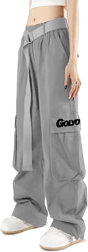 Cargo Pants Women with Pockets High Waist Baggy Casual Techwear Wide Leg Trousers Women Relaxed Fit Fashion Adjustable