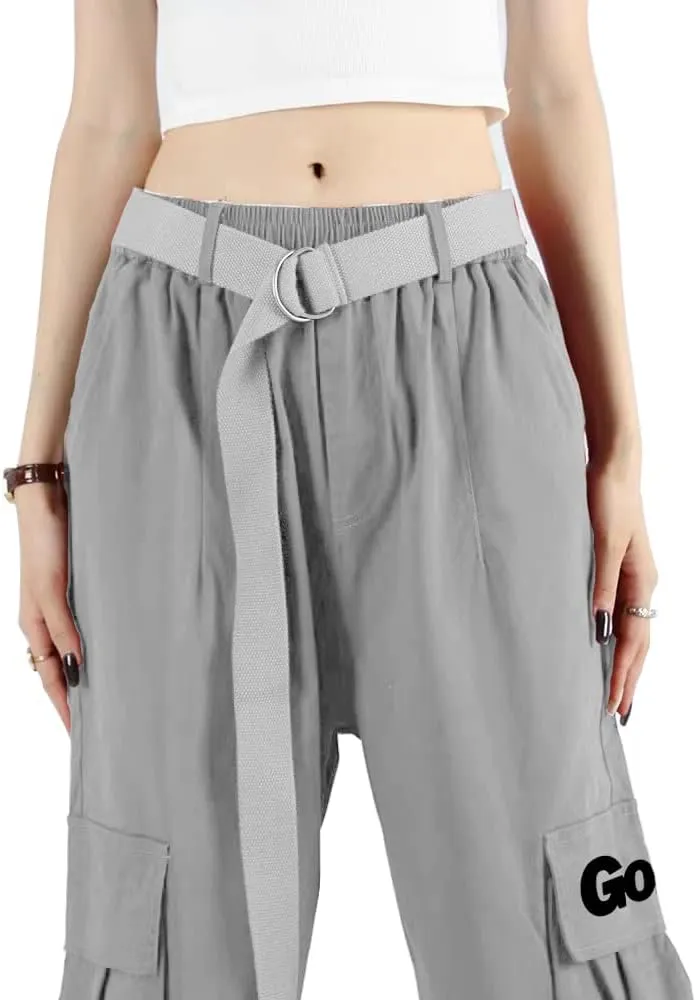 Cargo Pants Women with Pockets High Waist Baggy Casual Techwear Wide Leg Trousers Women Relaxed Fit Fashion Adjustable
