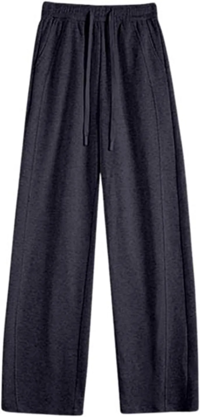 Cargo Sweatpants for Women Wide Leg High Waisted Baggy Drawstring Joggers Comfy Workout Loose Pants with Pockets