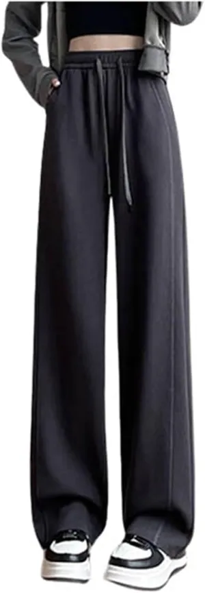 Cargo Sweatpants for Women Wide Leg High Waisted Baggy Drawstring Joggers Comfy Workout Loose Pants with Pockets