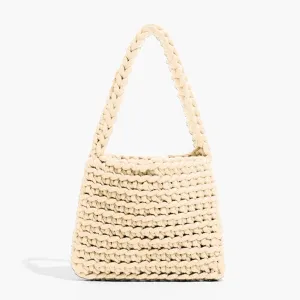 Casual Crochet Cotton Bags for Women Handwoven Bucket Simple Beach Handbags