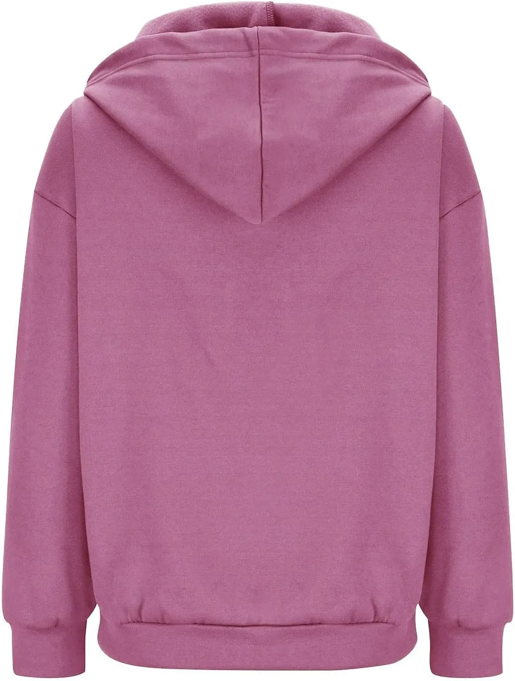 Cbcbtwo Zip Up Hoodies for Women Y2K Oversized Solid Sweatshirts Teen Girl Fall Casual Drawstring Jackets Loose Fleece Tops