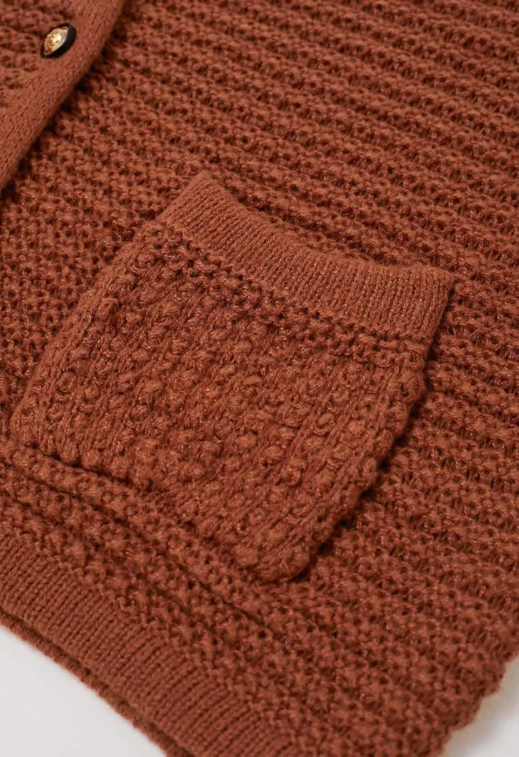 CHICWISH Women Waffle Knit Sweater Cardigan Open Front Button Crop Cardigan Long Sleeve Fall Casual Coat with Pockets