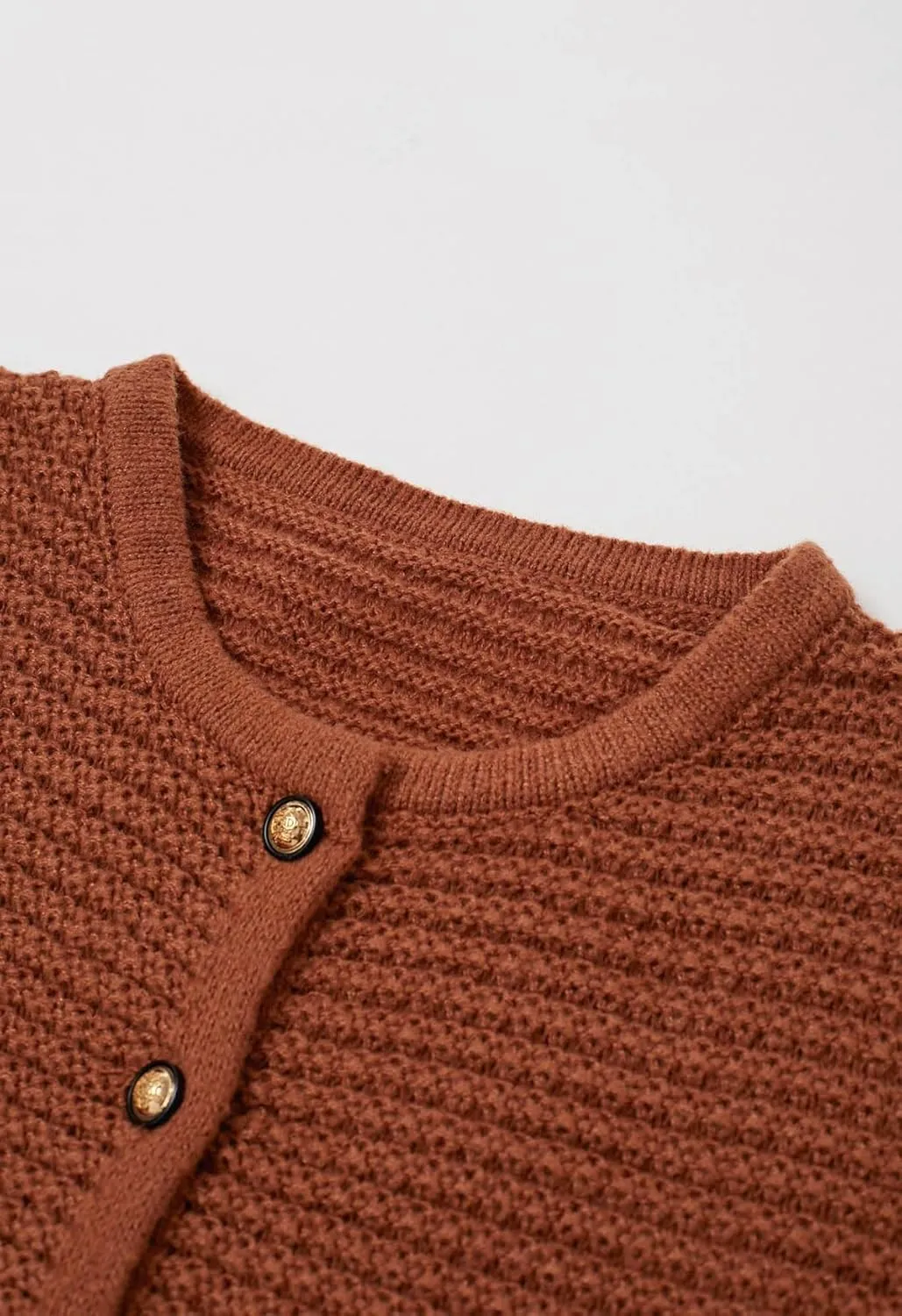 CHICWISH Women Waffle Knit Sweater Cardigan Open Front Button Crop Cardigan Long Sleeve Fall Casual Coat with Pockets