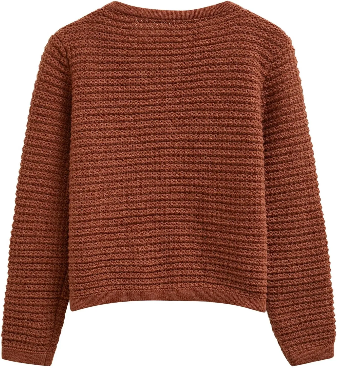 CHICWISH Women Waffle Knit Sweater Cardigan Open Front Button Crop Cardigan Long Sleeve Fall Casual Coat with Pockets