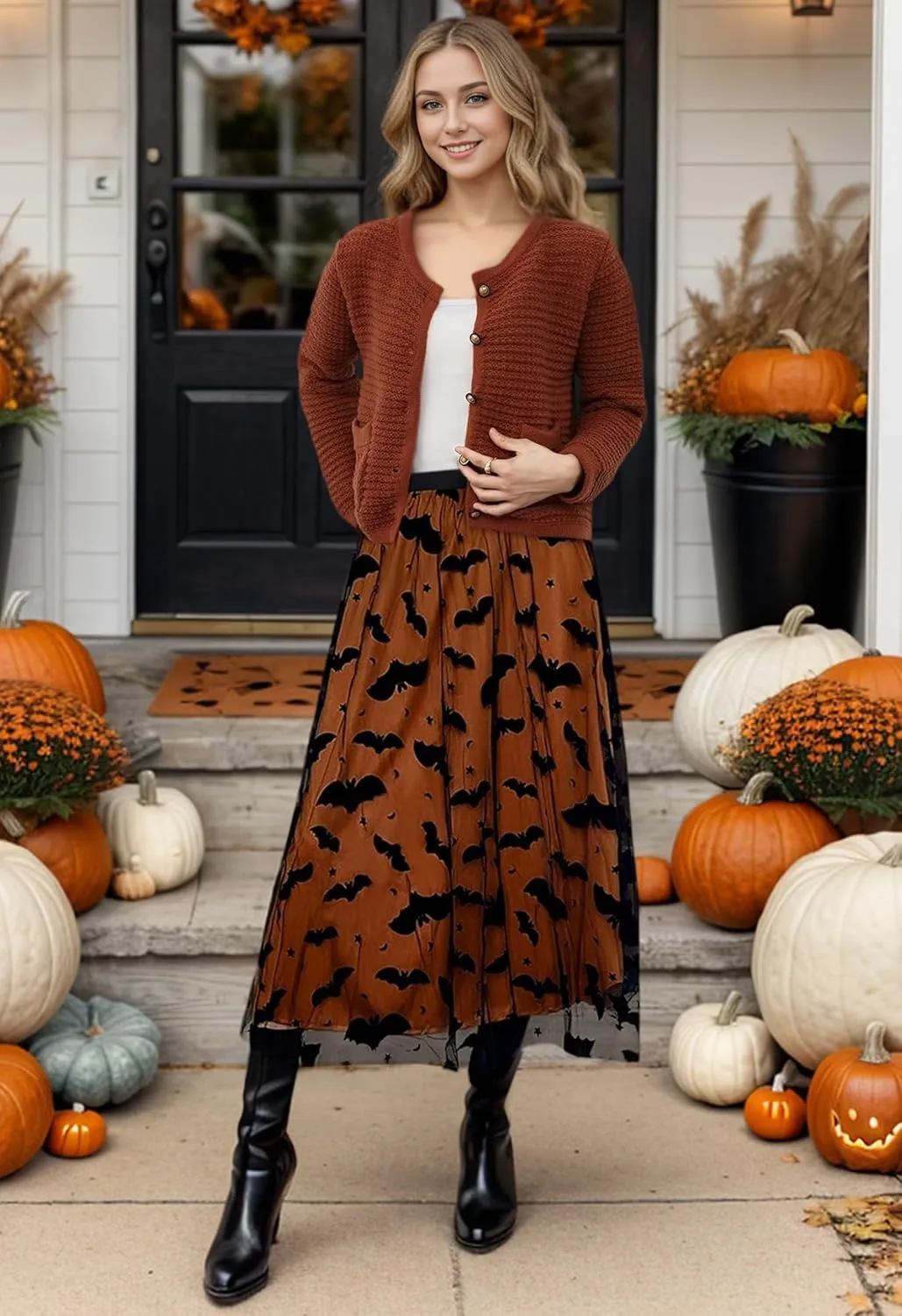 CHICWISH Women Waffle Knit Sweater Cardigan Open Front Button Crop Cardigan Long Sleeve Fall Casual Coat with Pockets