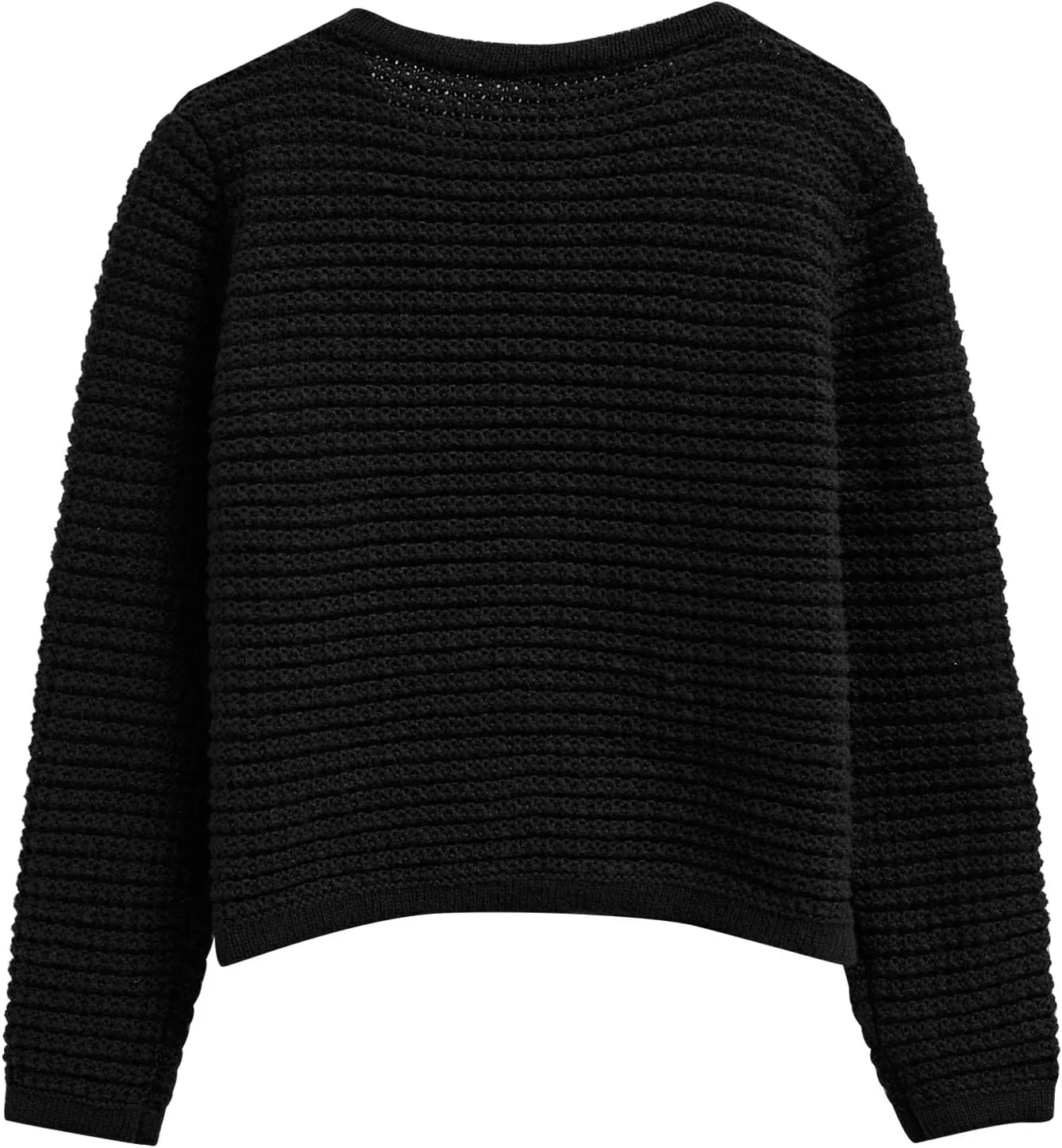CHICWISH Women Waffle Knit Sweater Cardigan Open Front Button Crop Cardigan Long Sleeve Fall Casual Coat with Pockets