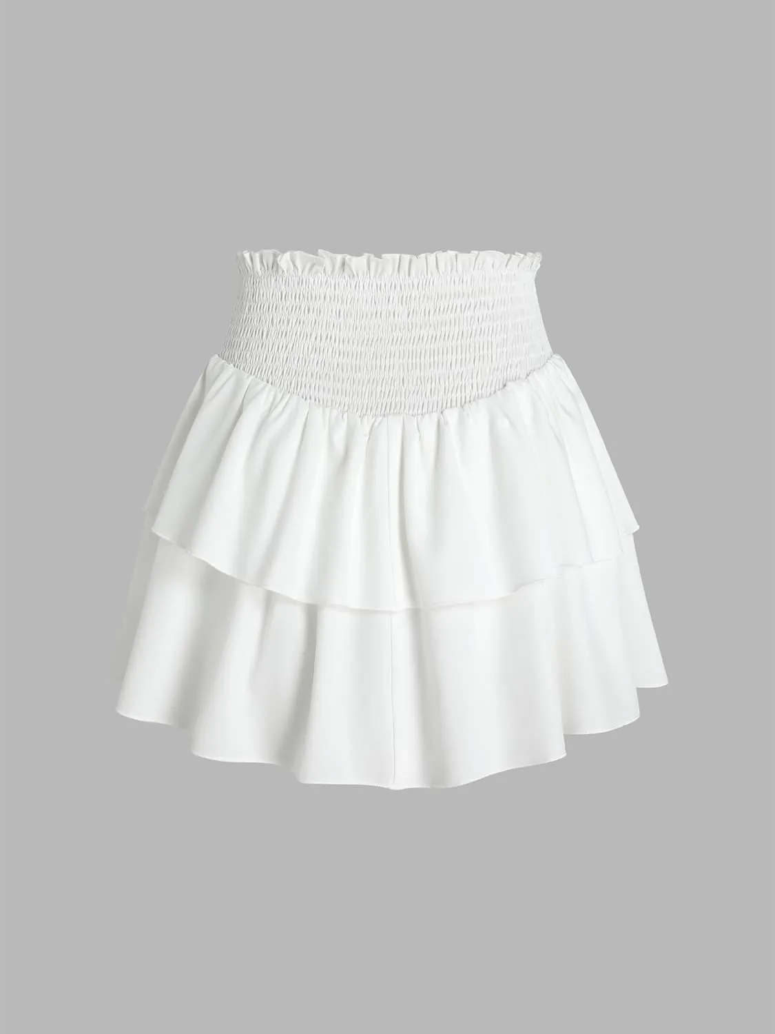 CIDER Shirred Ruffle Tiered Skort