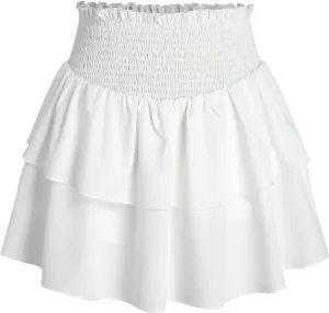 CIDER Shirred Ruffle Tiered Skort
