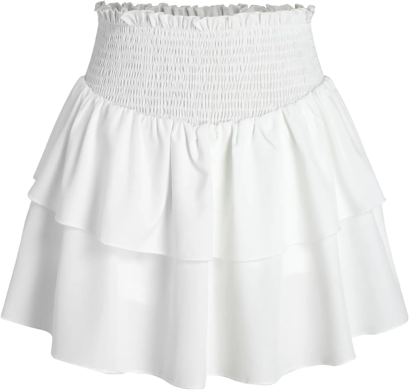 CIDER Shirred Ruffle Tiered Skort