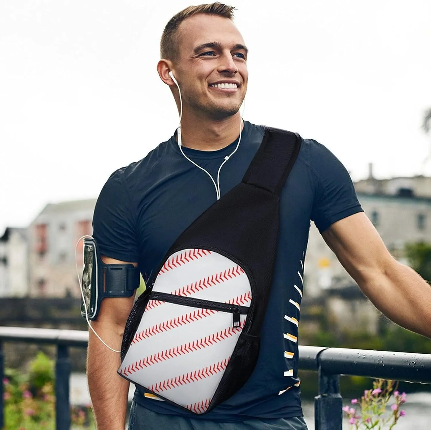 Cute Baseball Simple And Atmospheric Large Capacity Chest Bag