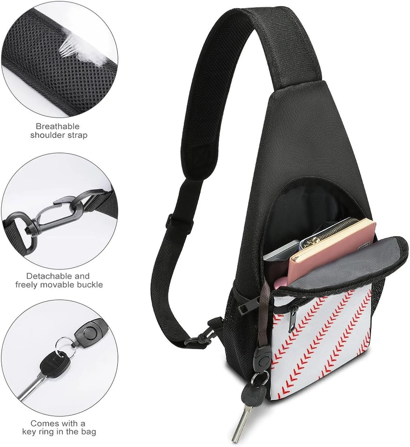 Cute Baseball Simple And Atmospheric Large Capacity Chest Bag