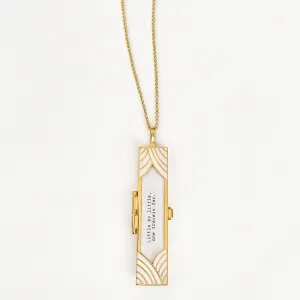 Deco Fortune Locket (Pearl) - Gold