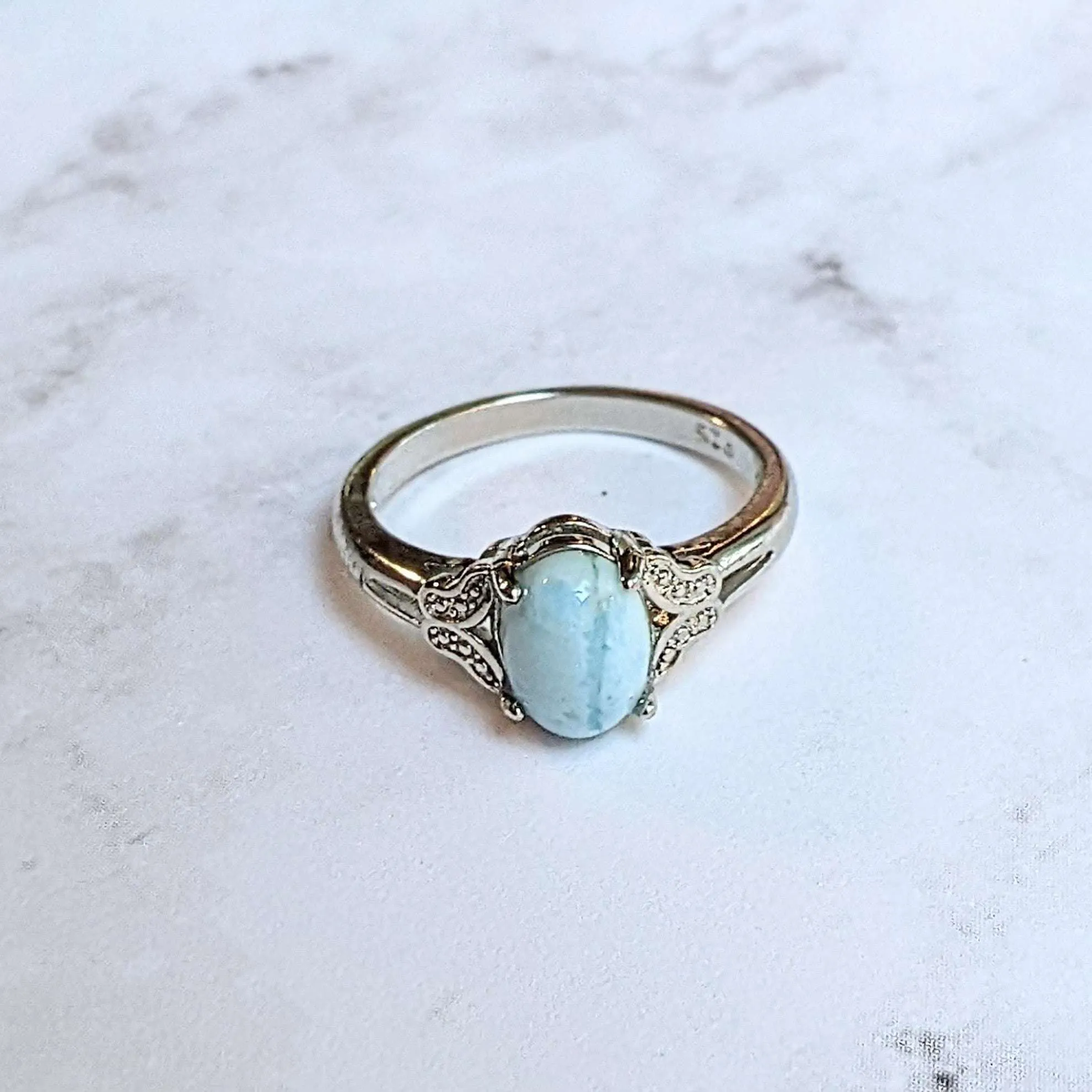 Dominican Larimar Ring - Size 6