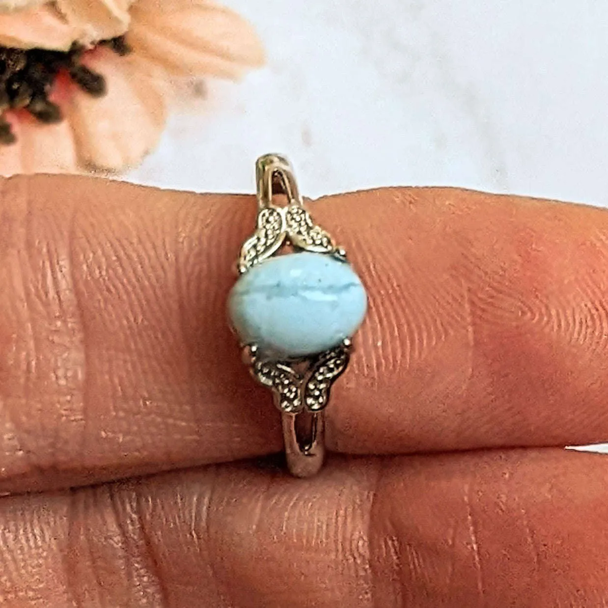 Dominican Larimar Ring - Size 6