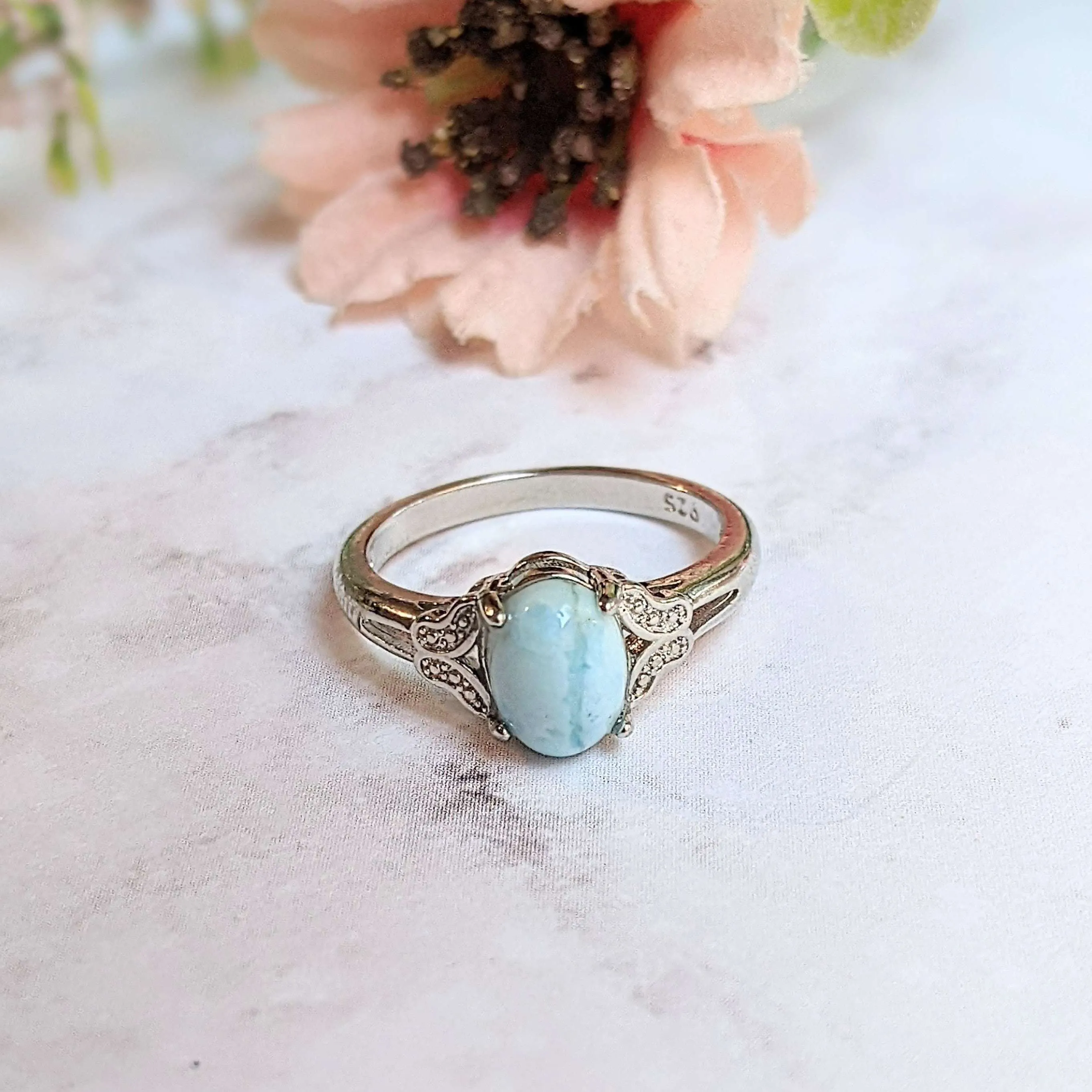 Dominican Larimar Ring - Size 6