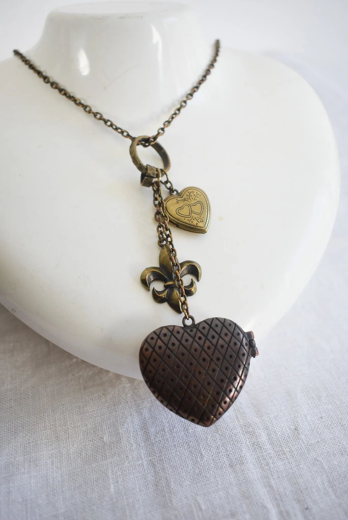 Double locket necklace