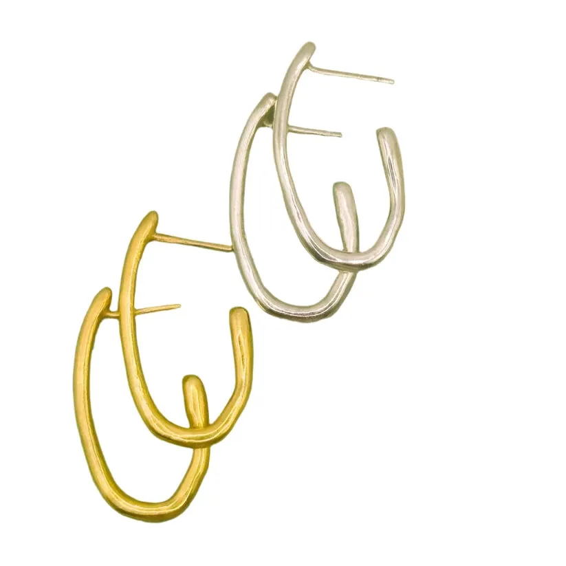 Drop Organic Hoop Earrings