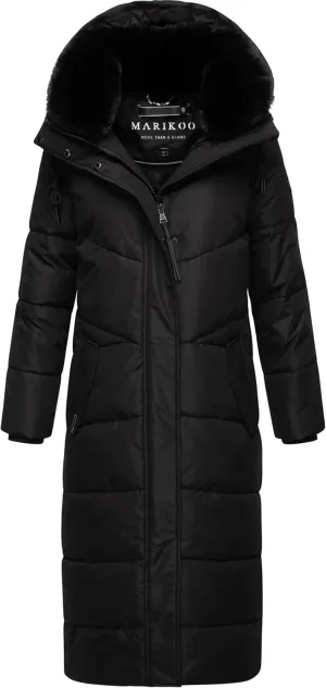Extra Long Quilted Winter Jacket for Women with Detachable Hood | Puffy Coat in Calf-Length | Hingucker XIV XS-5XL