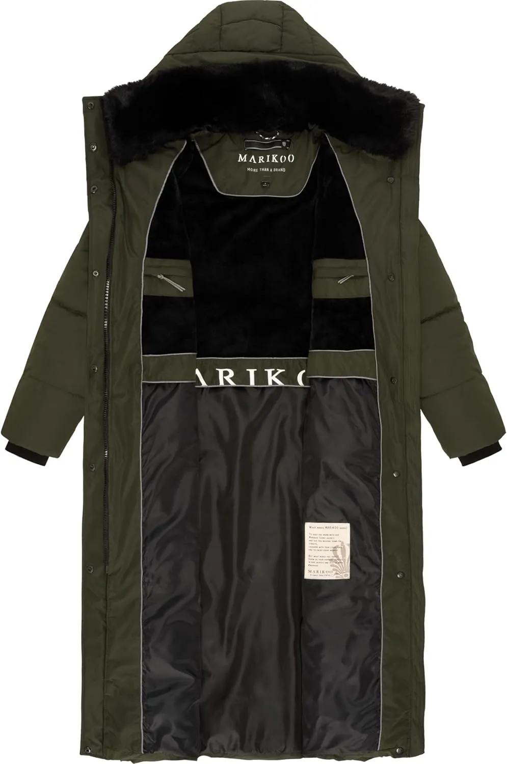 Extra Long Quilted Winter Jacket for Women with Detachable Hood | Puffy Coat in Calf-Length | Hingucker XIV XS-5XL