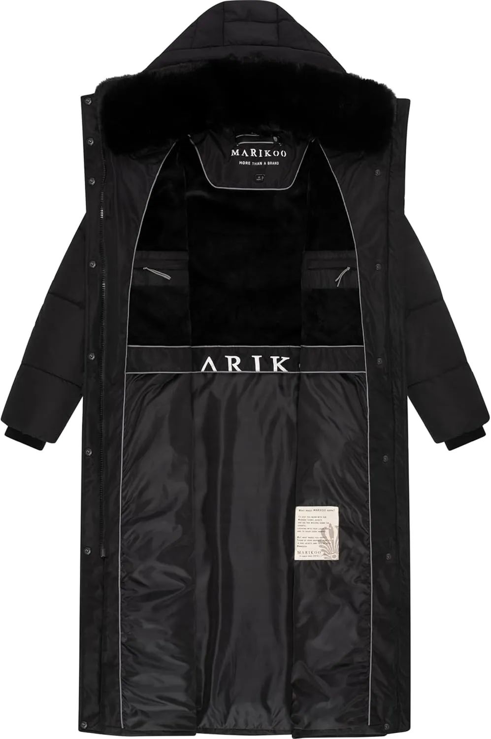 Extra Long Quilted Winter Jacket for Women with Detachable Hood | Puffy Coat in Calf-Length | Hingucker XIV XS-5XL